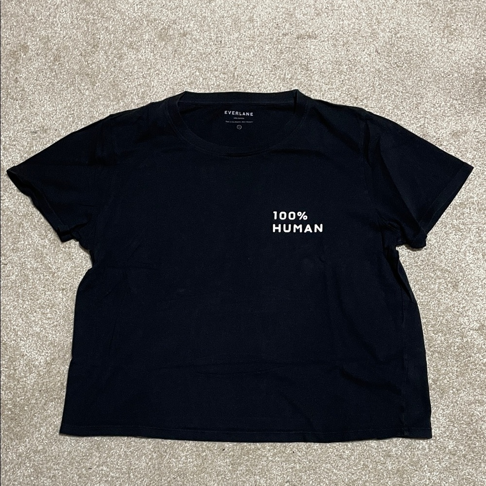 Everlane Black Short-Sleeve '100% HUMAN' Crew Tee for Women